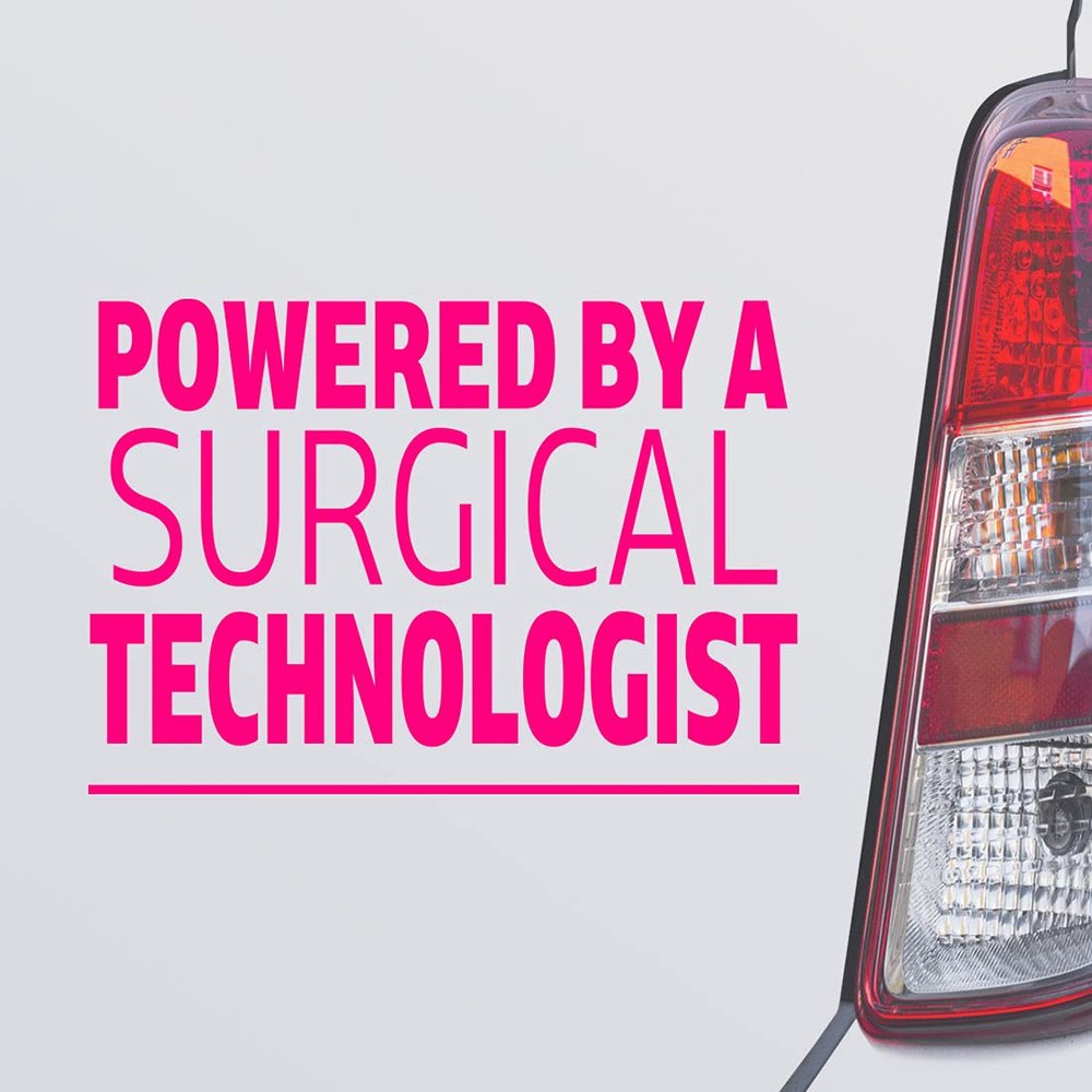 Custom Brother - Powered by A Surgical Technologist Pink Color Car Laptop Wall Bumper Decal Sticker, DesP2
