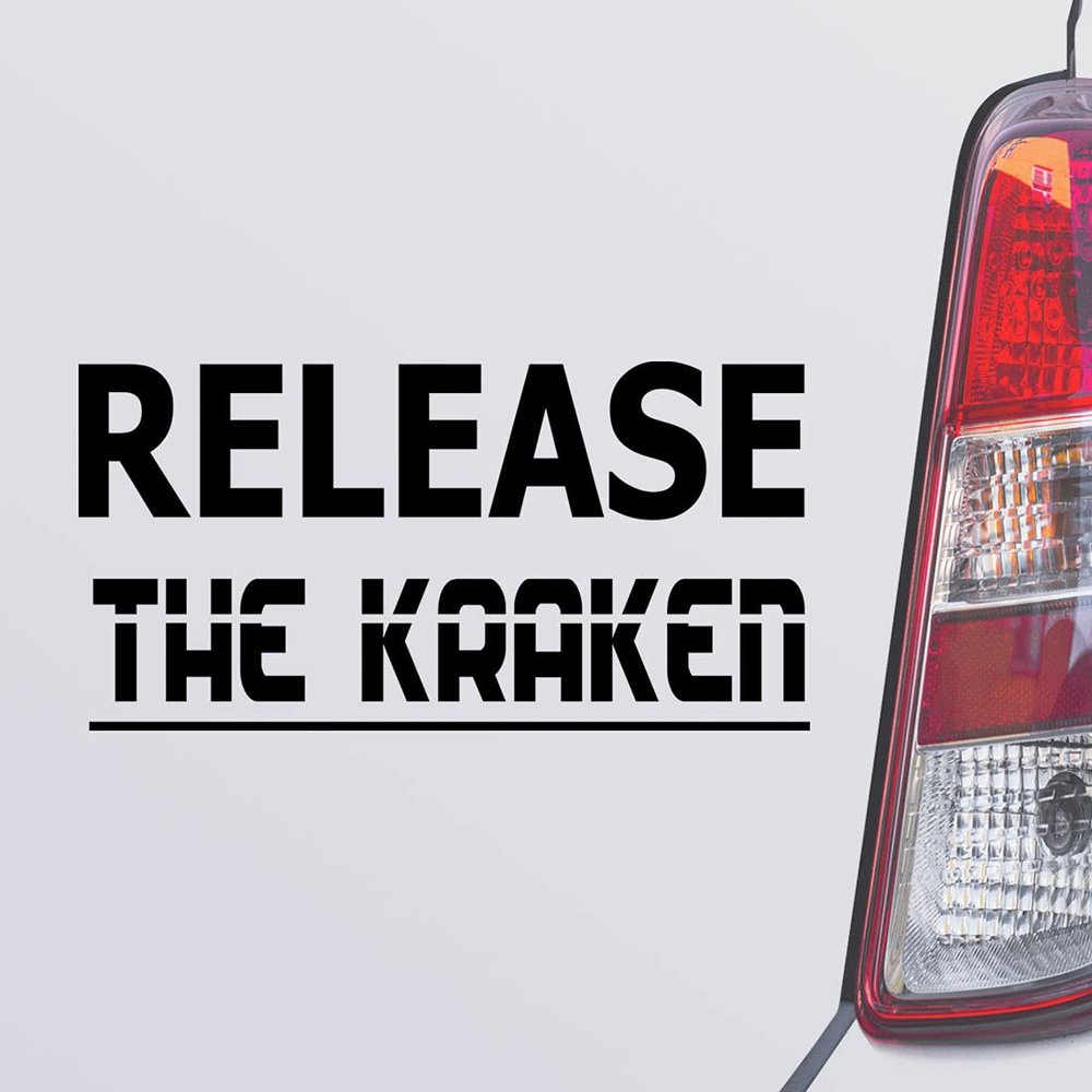 Custom Brother - Release The Kraken Black Color Car Laptop Wall Bumper Decal Sticker, DesX81