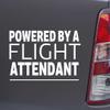 Custom Brother - Powered by A Flight Attendant White Color Car Laptop Wall Bumper Decal Sticker, DesN99 view 1
