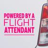 Custom Brother - Powered by A Flight Attendant Pink Color Car Laptop Wall Bumper Decal Sticker, DesO1 view 1