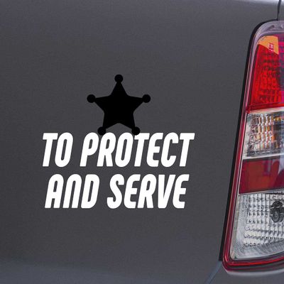 Custom Brother - to Protect and Serve Police Cop White Color Car Laptop Wall Bumper Decal Sticker, DesP53