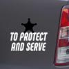Custom Brother - to Protect and Serve Police Cop White Color Car Laptop Wall Bumper Decal Sticker, DesP53 view 1