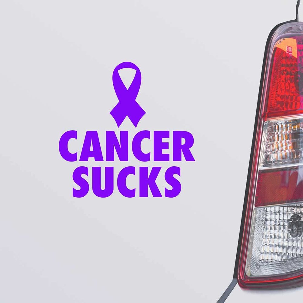 Custom Brother - Cancer Sucks Cancer Purple Color Car Laptop Wall Bumper Decal Sticker, DesW19