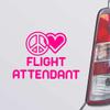 Custom Brother - Peace Love Flight Attendant Pink Color Car Laptop Wall Bumper Decal Sticker, DesF54 view 1