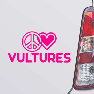 Custom Brother - Peace Love Vultures Pink Color Car Laptop Wall Bumper Decal Sticker, DesF55
