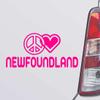 Custom Brother - Peace Love Newfoundland Pink Color Car Laptop Wall Bumper Decal Sticker, DesX39 view 1