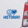 Custom Brother - Peace Love Historian Blue Color Car Laptop Wall Bumper Decal Sticker, DesS17 view 1