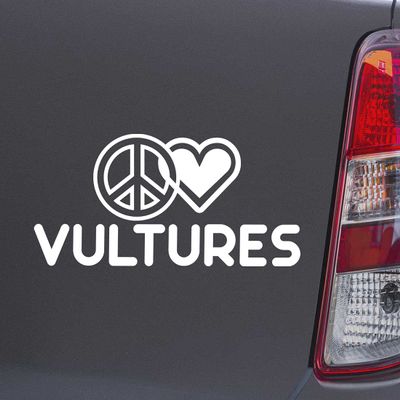Custom Brother - Peace Love Vultures White Color Car Laptop Wall Bumper Decal Sticker, DesF54