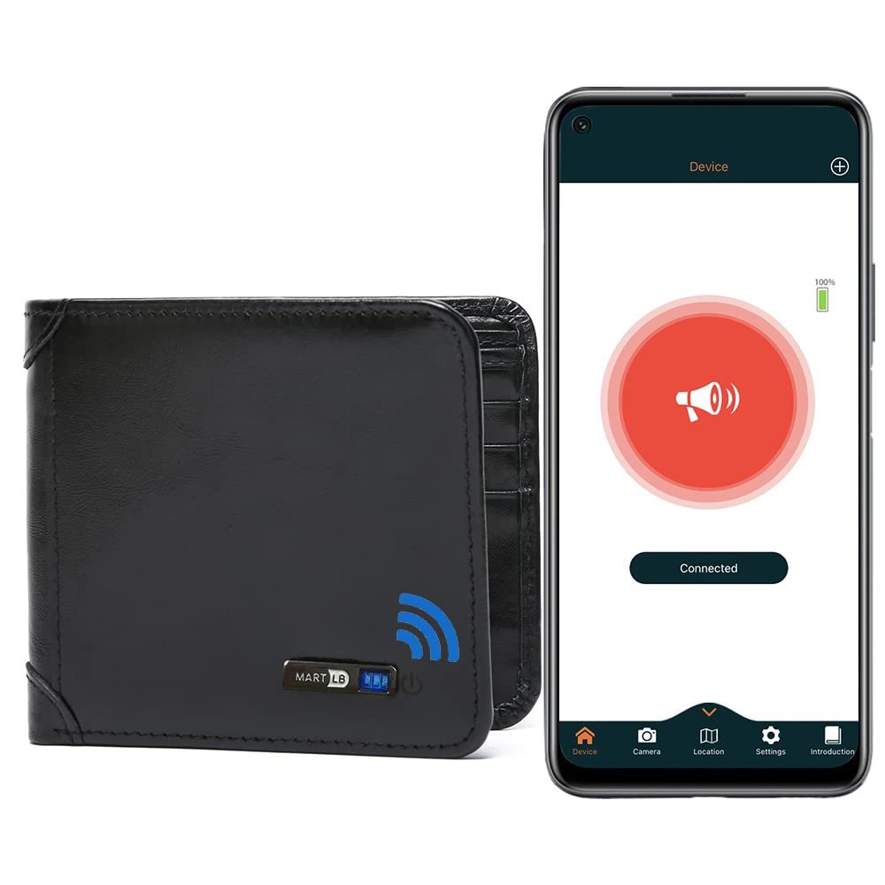 1PC Smart Wallet for Men, Tracker Wallet Card Holder, Gps Card Tracker, Men Christmas Gift (Black)