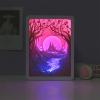 SIWEME 3D Paper Carving Lamp LED Night Light Creative Desk Lamp Frame Table Lamp Decorative Mood Light Gift Ideas for Girls Wife (Oath Under the Moon) view 1