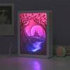 SIWEME 3D Paper Carving Lamp LED Night Light Creative Desk Lamp Frame Table Lamp Decorative Mood Light Gift Ideas for Girls Wife (Oath Under the Moon) view 2