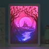 SIWEME 3D Paper Carving Lamp LED Night Light Creative Desk Lamp Frame Table Lamp Decorative Mood Light Gift Ideas for Girls Wife (Oath Under the Moon) view 3