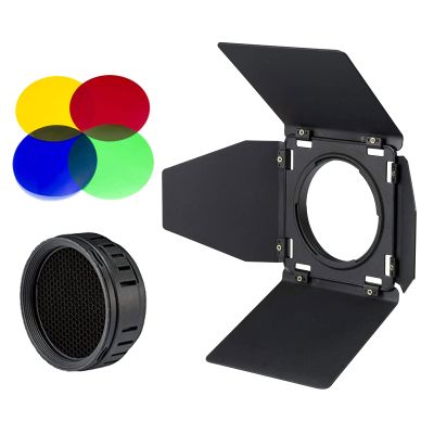 Godox BD-10 Barndoor Accessories Kit with Honeycomb Grid and 4 Color Filters for Godox AD300Pro Outdoor Flash