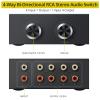 PROZOR RCA Switch 4 Way Bi-Directional RCA Splitter with Volume Control and Switch Button, R/L Audio Selector with No Power Supply Needed for DVD Stereo Speaker CD Player view 2