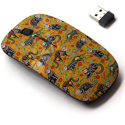 2.4G Wireless Mouse with Cute Pattern Design for All Laptops and Desktops with Nano Receiver - Calavera Sugar Skull