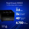 NETGEAR Nighthawk Tri-Band Whole Home Mesh WiFi 6 System (MK83) AX3600 Router with 2 Satellite Extenders, Coverage up to 6,750 sq. ft. (Renewed) view 2