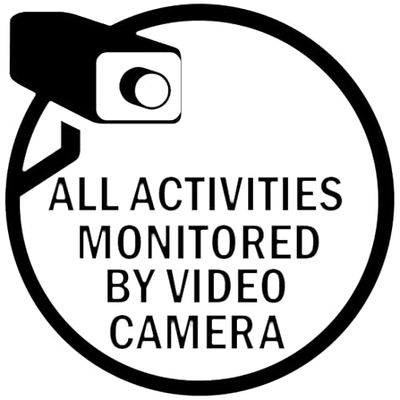 All Activities Monitored by Video Camera Vinyl Decal Stickers Car Window Warning CCTV in Operation Recording Hidden cam (7" x 7", Black)