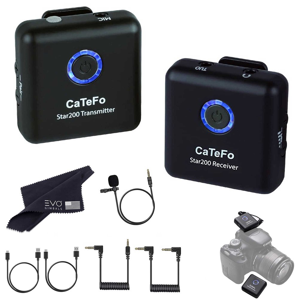 CaTeFo Star200 T1 Dual Channel Wireless Microphone System with Lavalier