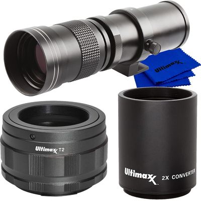 Ultimaxx 420-800mm f/8.3-16 Super HD Telephoto Zoom Lens for Nikon Z5,Z6,Z6II,Z7,Z7II,Z9,Z50,ZFC Mirrorless Cameras & Other Z-Mount Cameras & Basic Bundle - Includes: T-Mount to Z-Mount Adapter & More