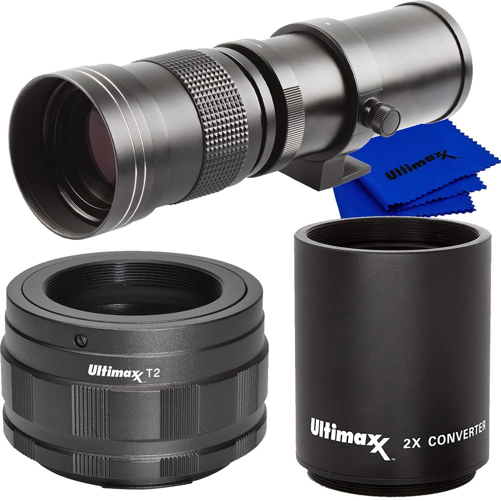 Ultimaxx 420-800mm f/8.3-16 Super HD Telephoto Zoom Lens for Nikon Z5,Z6,Z6II,Z7,Z7II,Z9,Z50,ZFC Mirrorless Cameras & Other Z-Mount Cameras & Basic Bundle - Includes: T-Mount to Z-Mount Adapter & More