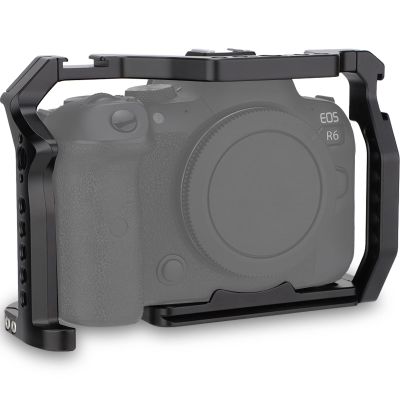 Camera Full Cage for Canon R5 R6 Mirrorless,Extension Mount Microphone Fill Light Bracket Filming Accessories,with Cold Shoe