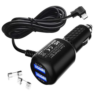 Dash Cam Charger 2025 Upgraded Micro USB Car Charger with Dual USB Port Compatible with APEMAN, Rexing, Byakov, AKASO, Crosstour, Trekpow, Pruveeo, OldShark, Gar'min and Most Other Dash Cam, (6.5FT)