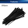 Heyiarbeit Cable Zip Ties 300mm Long7.6mm Wide Eco-Friendly Nylon Plastic Black Wire Tie Wraps for Home Office Garden Garage Workshop 200pcs view 4