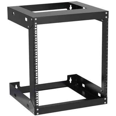 12U Wall Mount Rack Open Frame 19 Inch Server Equipment 2 Post Network Cabinet 18 inches Depth Black by Tedgetal