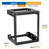 12U Wall Mount Rack Open Frame 19 Inch Server Equipment 2 Post Network Cabinet 18 inches Depth Black by Tedgetal view 2