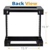12U Wall Mount Rack Open Frame 19 Inch Server Equipment 2 Post Network Cabinet 18 inches Depth Black by Tedgetal view 4