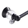 WINCASE Crystal Towel Bar, Black Adjustable Towel Rack, Single Hand Towel Holder Bathroom Shower Towel Rail Rod Modern Luxury Wall Mount Matte Black view 1
