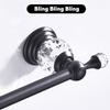 WINCASE Crystal Towel Bar, Black Adjustable Towel Rack, Single Hand Towel Holder Bathroom Shower Towel Rail Rod Modern Luxury Wall Mount Matte Black view 3