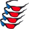 craftshou 4 Pack Red Blue 3D Glasses,3D Movie Game Glasses Viewing Glasses for Cyan Anaglyph Style Home Theater 3D Moives Games TV view 1