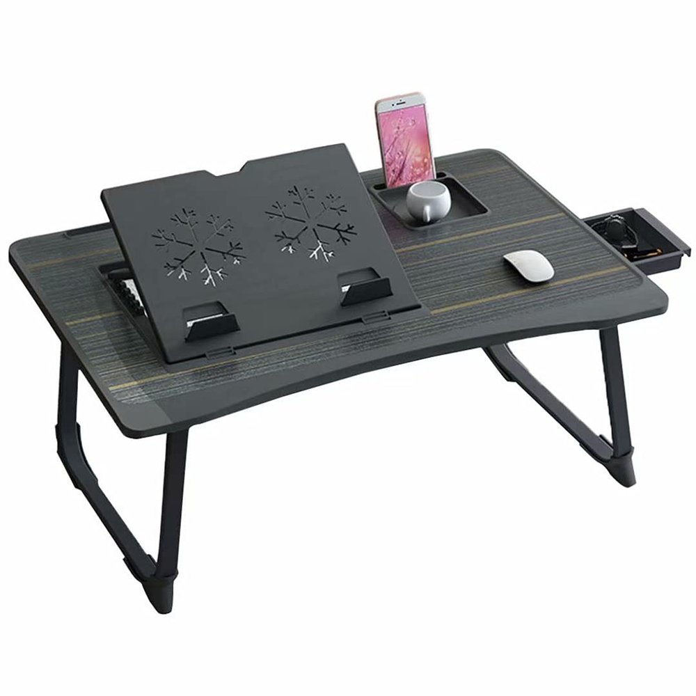 HGTRH Portable Adjustable Laptop Bed Desk Stand Tray Table, Bed Table Tray Dorm Room, Computer Bed Table for Laptop and Ipad Small Dormitory Table for Working Writing Gaming and Drawing