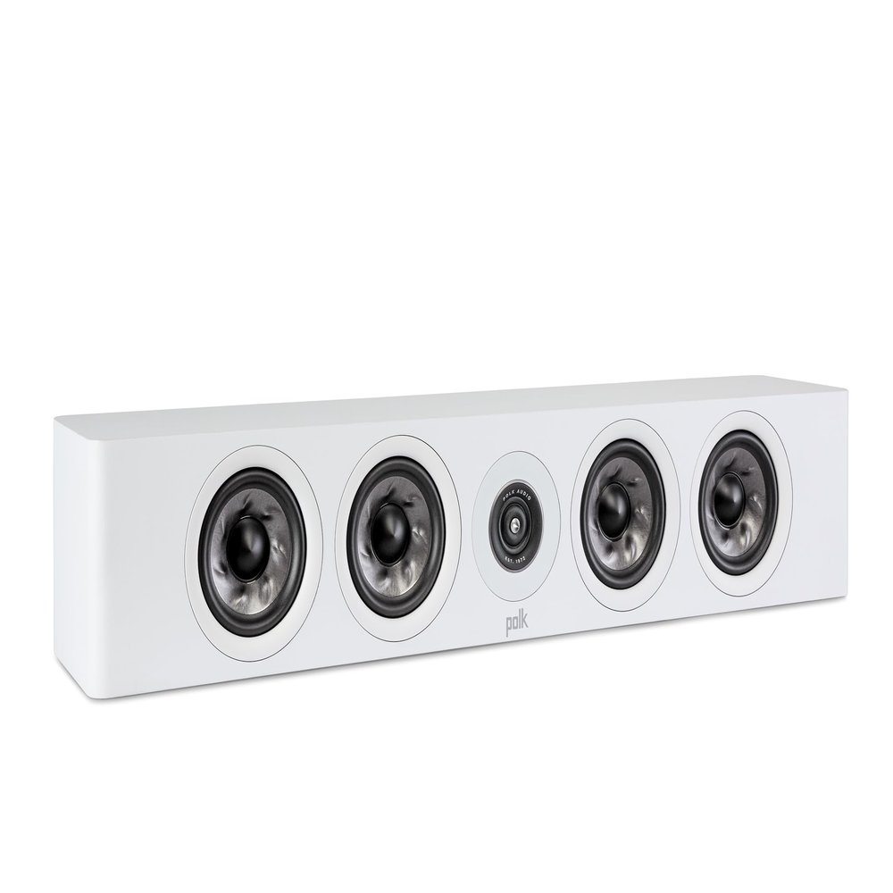 Polk Audio Reserve Series R350 Slim Center Channel Loudspeaker, Doubles as L/R Surround Speaker, 1" Pinnacle Tweeter & Four 4" Turbine Woofers, Dolby Atmos & IMAX Enhanced, Home Stereo Speakers, White