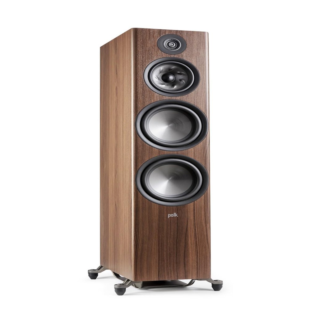 Polk Audio Reserve Series R700 Tower Speaker, 1" Tweeter, a 6.5" Woofers & Dual 8" Long-Throw Drivers, Hi-Res Certified, Dolby Atmos & IMAX Enhanced for Dynamic Home Theater Audio, Walnut Brown