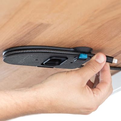 The Quickdraw - Under Desk Cord Management Mount, Hidden and Adjustable, Cable Organizer, 2 Cord Clips Included | Elevation Lab