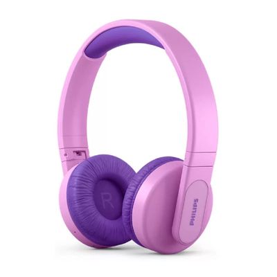PHILIPS K4206 Kids Wireless On-Ear Headphones, Bluetooth + Cable Connection, 85dB Limit for Safer Hearing, Built-in Mic, 28 Hours Play time, Parental Controls via Headphones, pink