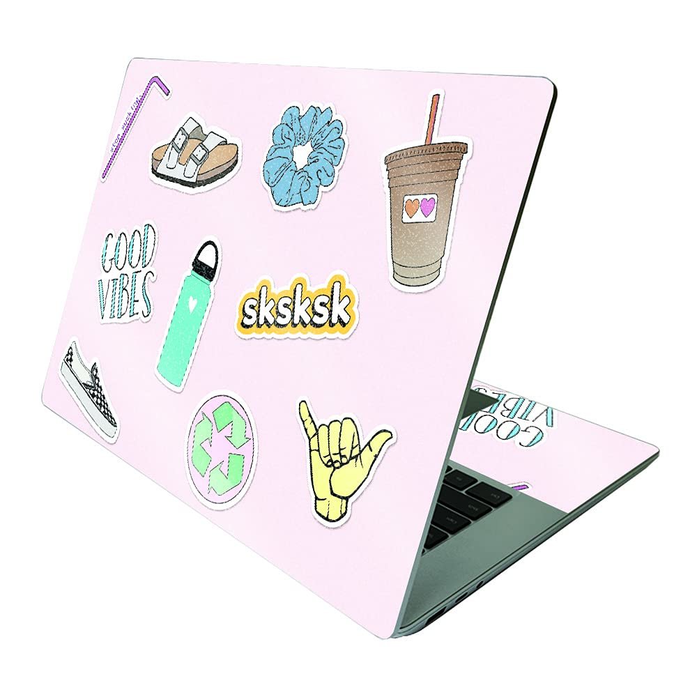 MightySkins Glossy Glitter Skin Compatible with Microsoft Surface Laptop 4 15 - VSCO Girl | Protective, Durable High-Gloss Glitter Finish | Easy to Apply, Remove, and Change Styles | Made in The USA