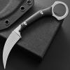 Ccanku C1151 Fixed Blade Knife D2 Steel Blade G10 Handle Claw Knife for Outdoor,EDC Tool, Camping, Hiking(Silver) view 2