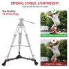 Photography Tripod Dolly, Heavy Duty with Larger 3-inch Rubber Wheels, Adjustable Leg Mounts and Carry Bag, Compatible with Most Tripods Perfect for Cameras Camcorder and Lighting Equipment Black view 2