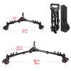 Photography Tripod Dolly, Heavy Duty with Larger 3-inch Rubber Wheels, Adjustable Leg Mounts and Carry Bag, Compatible with Most Tripods Perfect for Cameras Camcorder and Lighting Equipment Black view 3