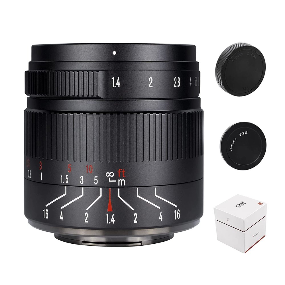 7artisans 55mm F1.4 II Aperture Portrait Prime Camera Lens for M4/3 Mount Mirrorless Cameras