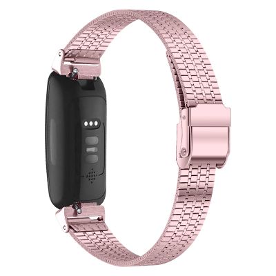 AISPORTS Compatible with Fitbit Inspire 2 Band for Women Men, Slim Solid Adjustable Stainless Steel Bracelet Sport Wristband Metal Buckle Replacement Band for Fitbit Inspire 2 Fitness Tracker