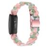 AISPORTS Resin Band Compatible for Fitbit Inspire 2 Band for Women Men, Stylish Slim Crystal Resin Bracelet Stainless Steel Metal Wristband Replacement Strap for Fitbit Inspire 2 Fitness Tracker view 1