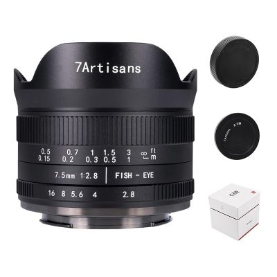 7artisans 7.5mm F2.8 II APS-C Fisheye Camera Lens with 190 Ultra Wide Angle Manual Fixed Lens for Sony E Mount Mirrorless Cameras