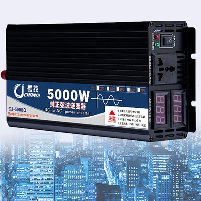 ZWJABYY Inverter 3000W 4000W 5000W Pure Sine Wave Inverter 12V/24V/48V/60V Dc to 110V/220V Ac Inverter Power Inverter for Car Truck with Triple Ac Outlets,12Vto220v-5000W