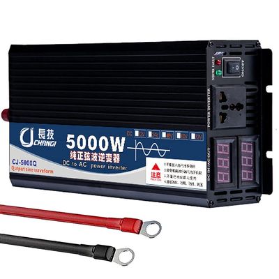 Car Inverter,Pure Sine Wave Inverter 3000W 4000W 5000W Power Inverters Dc 12V/24V/48V/60V To Ac 110V/220V Lcd Digital Display Power Converter With Triple Ac Outlets For Travel/Camping.,5000W-12Vto110v
