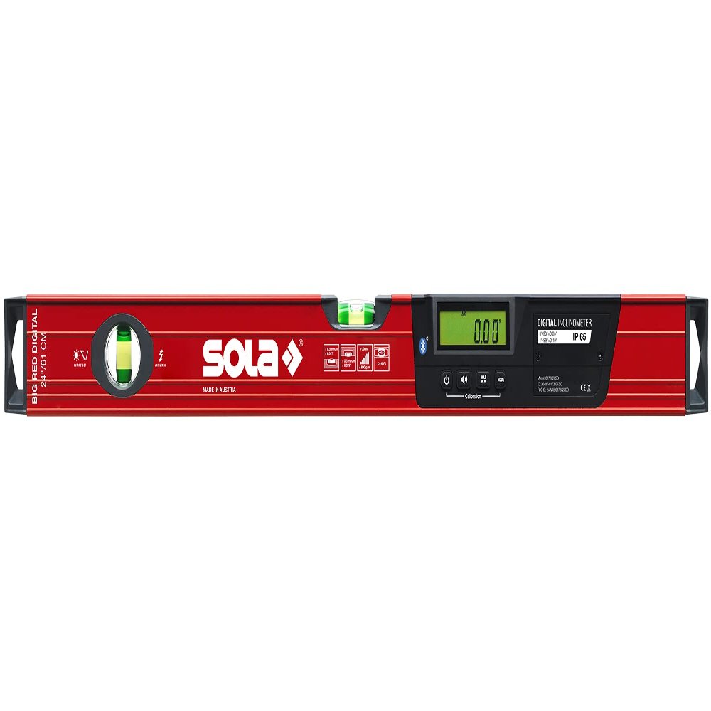 SOLA LSB24DBT Digital Box Beam Level with Bluetooth, 24-Inch Big Red, Case Included