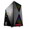 Bgears b-BlackWidow-RGB Black Gaming PC ATX case, Special Ripple Effect Front Panel, Tempered Glass Side. 2 x USB3.0, 3 x PWM 120mm ARGB Fans, Fan Controller with Remote, Support up to EATX Board view 1